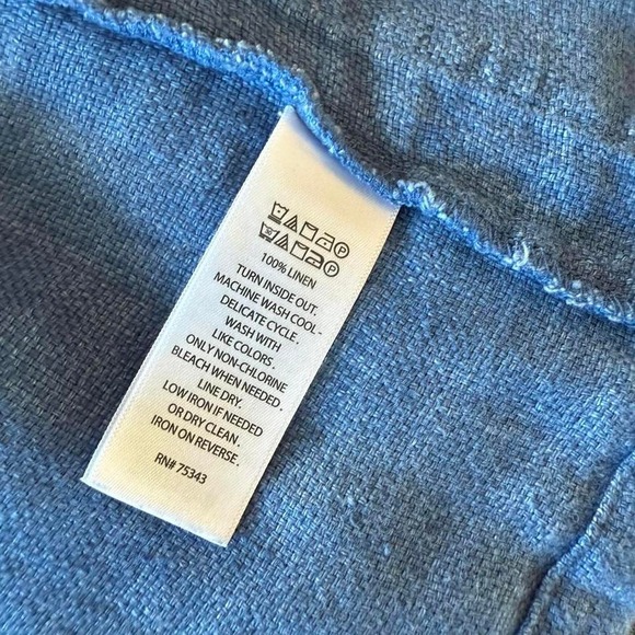 C&C California Linen Jacket Military Style Button Down Blue Size M - Picture 7 of 8